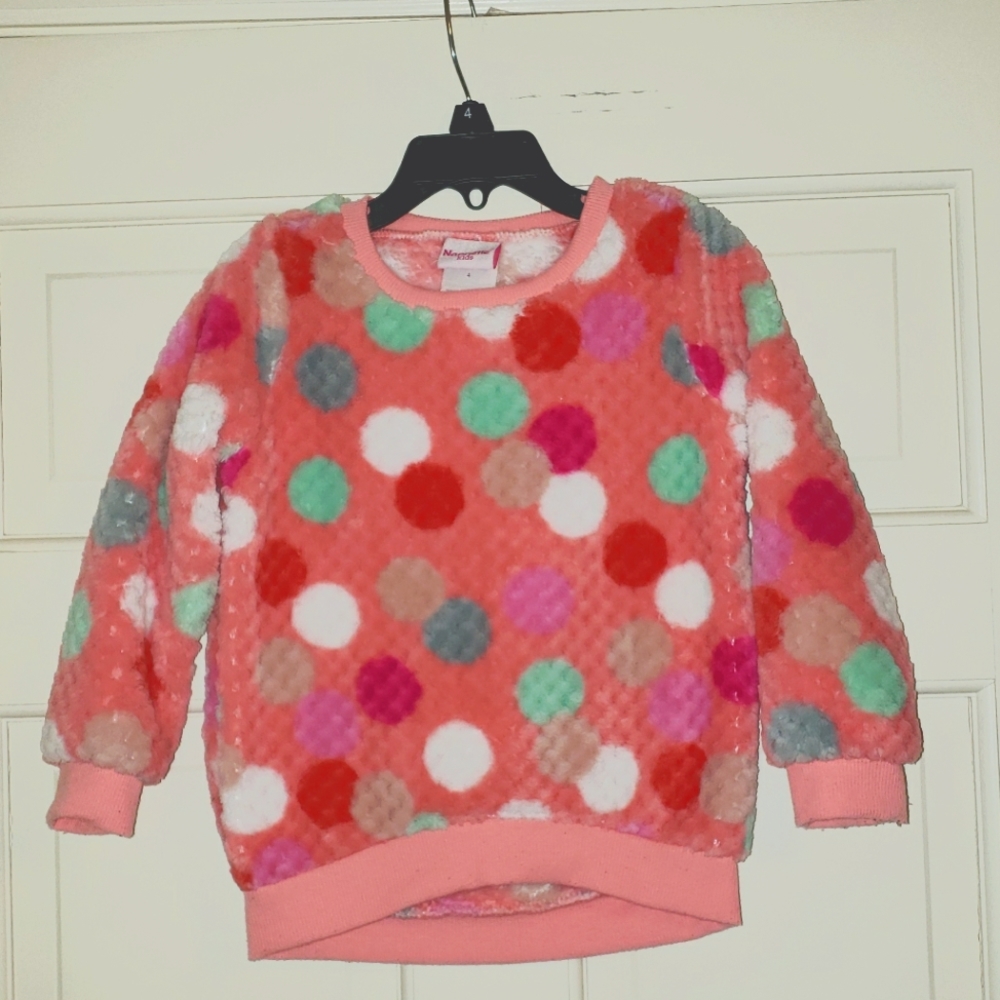 NWOT Nannette Kids polkadot fleece top, 4